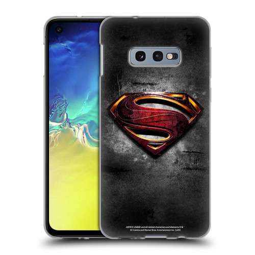 Justice League Movie Superman Logo Art Man Of Steel Soft Gel Case for Samsung Galaxy S10e
