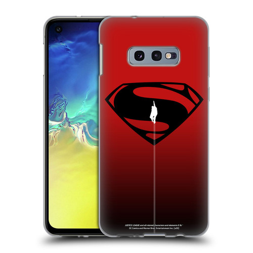 Justice League Movie Superman Logo Art Red And Black Flight Soft Gel Case for Samsung Galaxy S10e