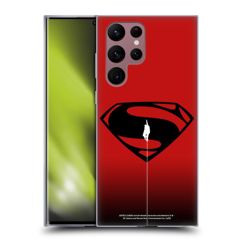 Justice League Movie Superman Logo Art Red And Black Flight Soft Gel Case for Samsung Galaxy S22 Ultra 5G