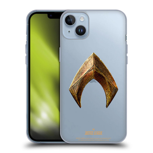 Justice League Movie Logos Aquaman Soft Gel Case for Apple iPhone 14 Plus