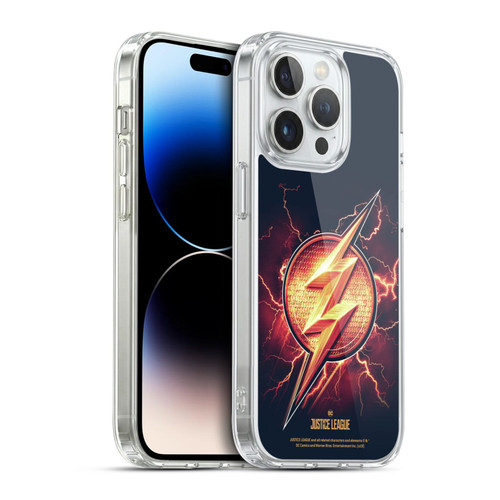 Justice League Movie Logos The Flash 2 Soft Gel Case for Apple iPhone 14 Pro