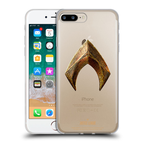 Justice League Movie Logos Aquaman Soft Gel Case for Apple iPhone 7 Plus / iPhone 8 Plus