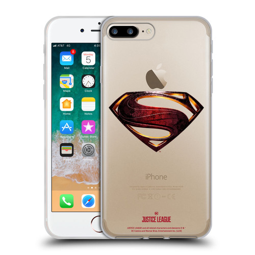 Justice League Movie Logos Superman Soft Gel Case for Apple iPhone 7 Plus / iPhone 8 Plus