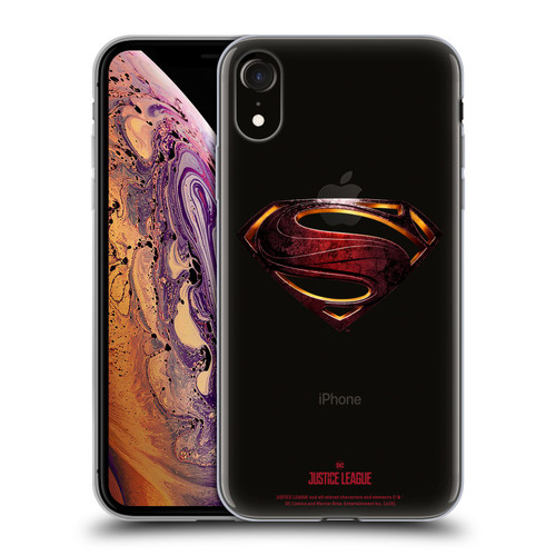 Justice League Movie Logos Superman Soft Gel Case for Apple iPhone XR