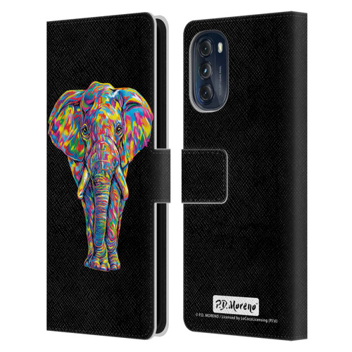 P.D. Moreno Animals Elephant Leather Book Wallet Case Cover For Motorola Moto G (2022)