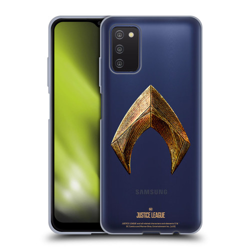 Justice League Movie Logos Aquaman Soft Gel Case for Samsung Galaxy A03s (2021)
