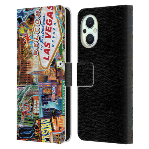 P.D. Moreno Cities Las Vegas 1 Leather Book Wallet Case Cover For OPPO Reno8 Lite