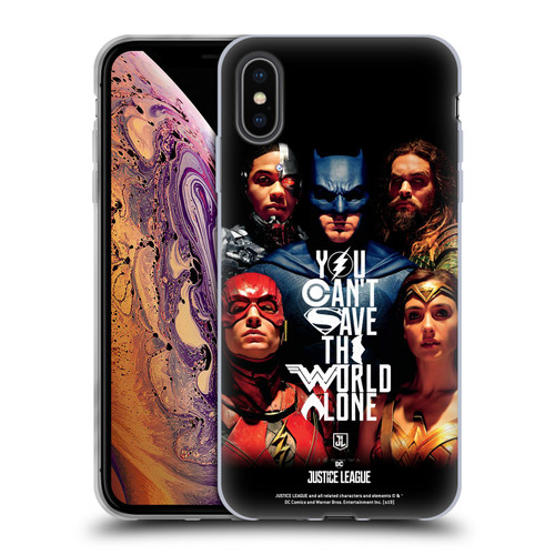 Justice League Movie Posters You Can't Save Soft Gel Case for Apple iPhone XS Max