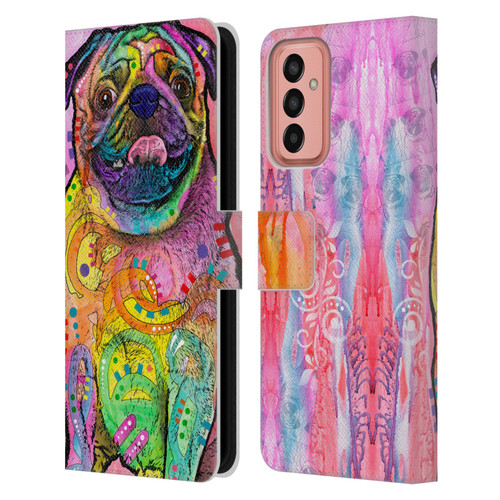 Dean Russo Dogs 3 Pug Leather Book Wallet Case Cover For Samsung Galaxy M13 (2022)