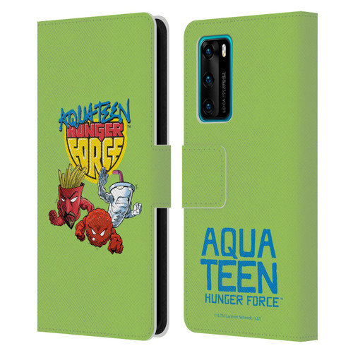 Aqua Teen Hunger Force Graphics Group Leather Book Wallet Case Cover For Huawei P40 5G