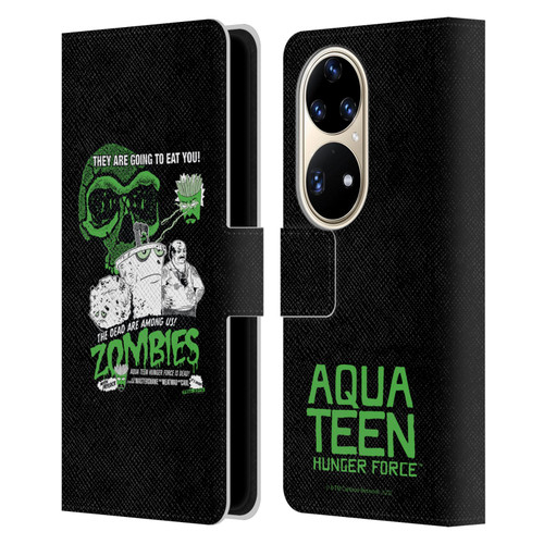 Aqua Teen Hunger Force Graphics They Are Going To Eat You Leather Book Wallet Case Cover For Huawei P50 Pro