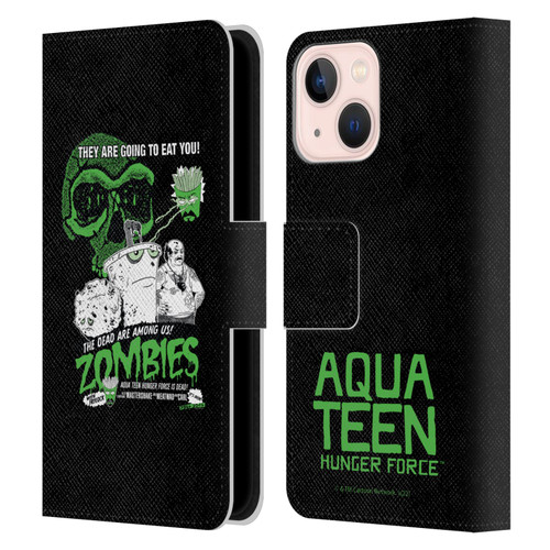 Aqua Teen Hunger Force Graphics They Are Going To Eat You Leather Book Wallet Case Cover For Apple iPhone 13 Mini