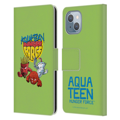 Aqua Teen Hunger Force Graphics Group Leather Book Wallet Case Cover For Apple iPhone 14