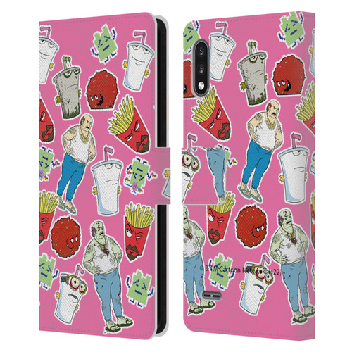Aqua Teen Hunger Force Graphics Icons Leather Book Wallet Case Cover For LG K22