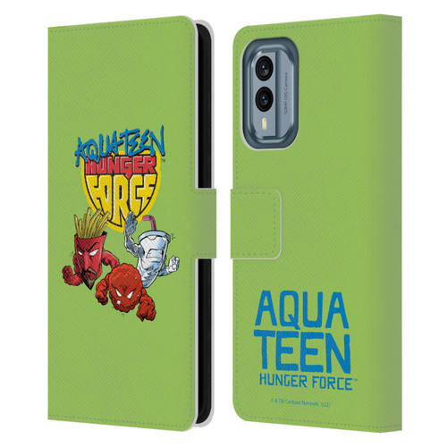 Aqua Teen Hunger Force Graphics Group Leather Book Wallet Case Cover For Nokia X30