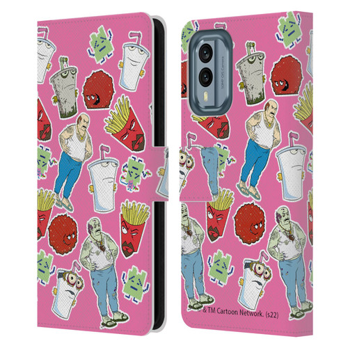 Aqua Teen Hunger Force Graphics Icons Leather Book Wallet Case Cover For Nokia X30