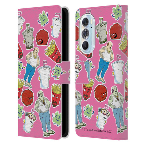 Aqua Teen Hunger Force Graphics Icons Leather Book Wallet Case Cover For Motorola Edge X30