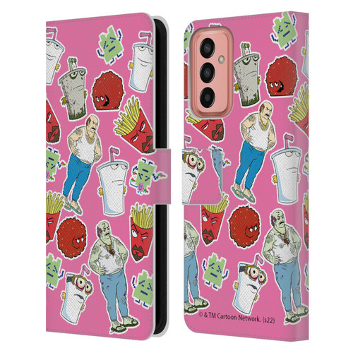 Aqua Teen Hunger Force Graphics Icons Leather Book Wallet Case Cover For Samsung Galaxy M13 (2022)