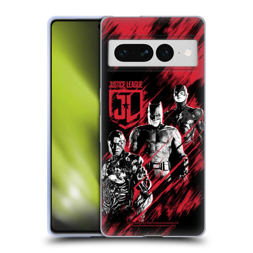 Zack Snyder's Justice League Snyder Cut Composed Art Cyborg, Batman, And Flash Soft Gel Case for Google Pixel 7 Pro