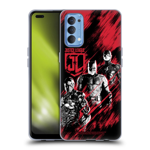 Zack Snyder's Justice League Snyder Cut Composed Art Cyborg, Batman, And Flash Soft Gel Case for OPPO Reno 4 5G