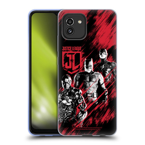 Zack Snyder's Justice League Snyder Cut Composed Art Cyborg, Batman, And Flash Soft Gel Case for Samsung Galaxy A03 (2021)