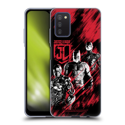 Zack Snyder's Justice League Snyder Cut Composed Art Cyborg, Batman, And Flash Soft Gel Case for Samsung Galaxy A03s (2021)