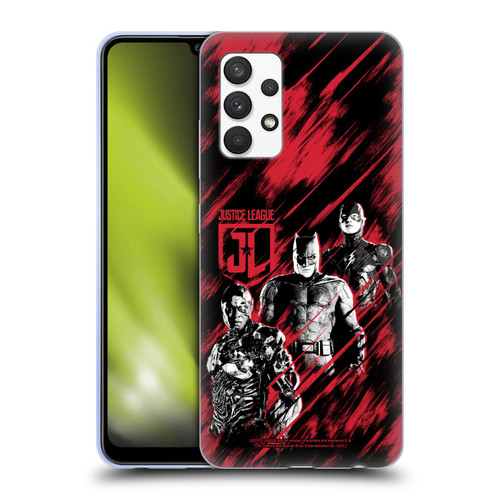 Zack Snyder's Justice League Snyder Cut Composed Art Cyborg, Batman, And Flash Soft Gel Case for Samsung Galaxy A32 (2021)
