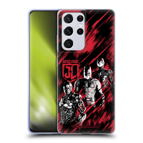 Zack Snyder's Justice League Snyder Cut Composed Art Cyborg, Batman, And Flash Soft Gel Case for Samsung Galaxy S21 Ultra 5G