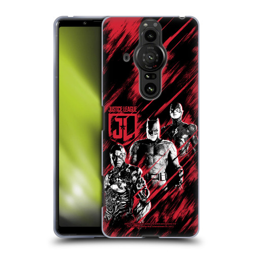 Zack Snyder's Justice League Snyder Cut Composed Art Cyborg, Batman, And Flash Soft Gel Case for Sony Xperia Pro-I
