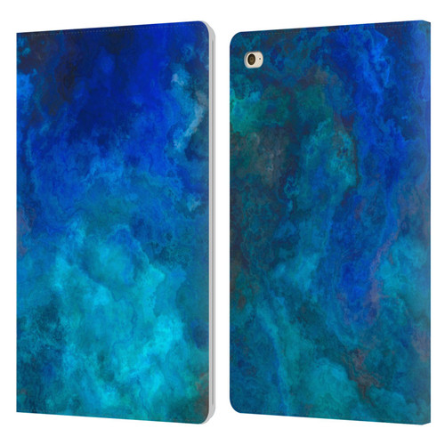 LebensArt Textures Blue Malachit Leather Book Wallet Case Cover For Apple iPad mini 4
