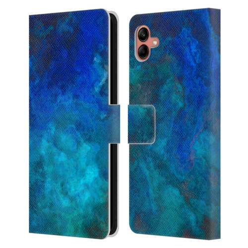 LebensArt Textures Blue Malachit Leather Book Wallet Case Cover For Samsung Galaxy A04 (2022)