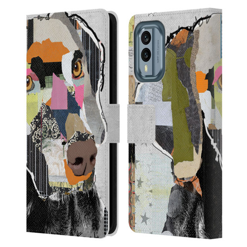 Michel Keck Dogs 2 Weimaraner Leather Book Wallet Case Cover For Nokia X30