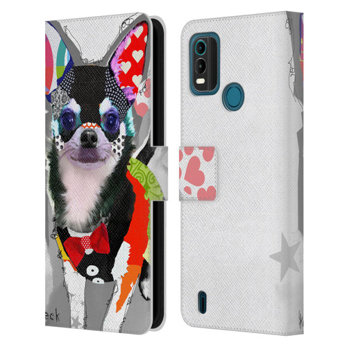 Michel Keck Dogs 3 Chihuahua Leather Book Wallet Case Cover For Nokia G11 Plus