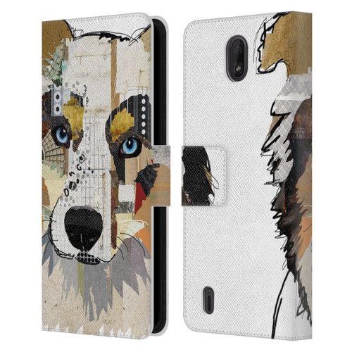 Michel Keck Dogs 3 Australian Shepherd Leather Book Wallet Case Cover For Nokia C01 Plus/C1 2nd Edition