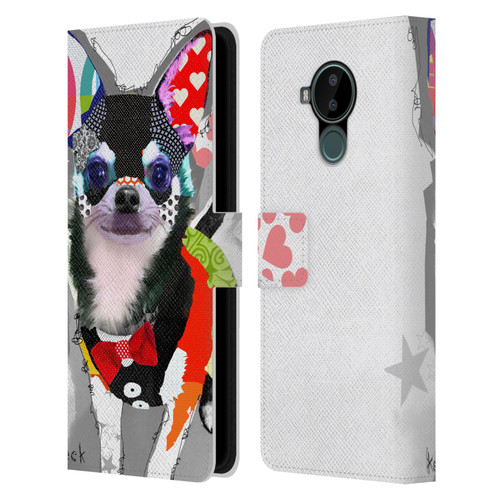 Michel Keck Dogs 3 Chihuahua Leather Book Wallet Case Cover For Nokia C30