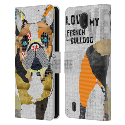 Michel Keck Dogs 4 French Bulldog Leather Book Wallet Case Cover For Nokia C01 Plus/C1 2nd Edition