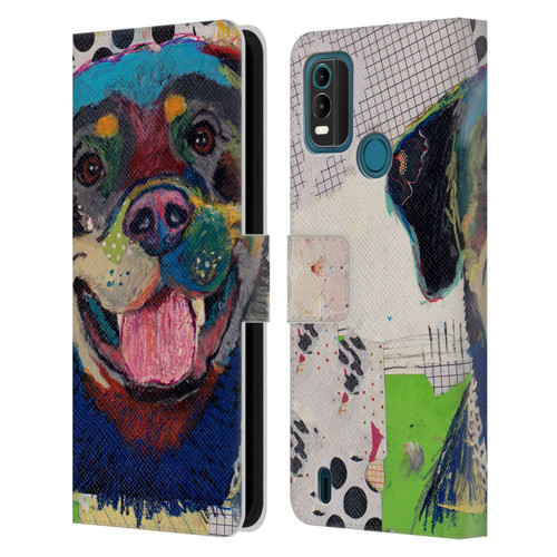 Michel Keck Dogs Rottweiler Leather Book Wallet Case Cover For Nokia G11 Plus