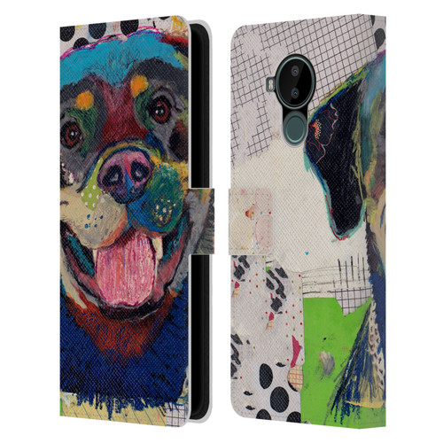 Michel Keck Dogs Rottweiler Leather Book Wallet Case Cover For Nokia C30