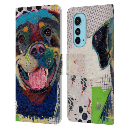 Michel Keck Dogs Rottweiler Leather Book Wallet Case Cover For Motorola Edge (2022)
