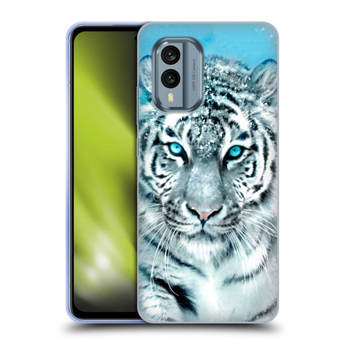 Aimee Stewart Animals White Tiger Soft Gel Case for Nokia X30