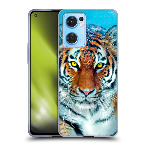 Aimee Stewart Animals Yellow Tiger Soft Gel Case for OPPO Reno7 5G / Find X5 Lite