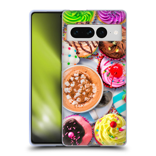 Aimee Stewart Colourful Sweets Cupcakes And Cocoa Soft Gel Case for Google Pixel 7 Pro