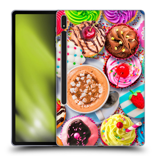 Aimee Stewart Colourful Sweets Cupcakes And Cocoa Soft Gel Case for Samsung Galaxy Tab S8 Plus