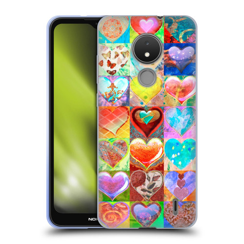 Aimee Stewart Colourful Sweets Hearts Grid Soft Gel Case for Nokia C21
