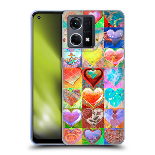 Aimee Stewart Colourful Sweets Hearts Grid Soft Gel Case for OPPO Reno8 4G