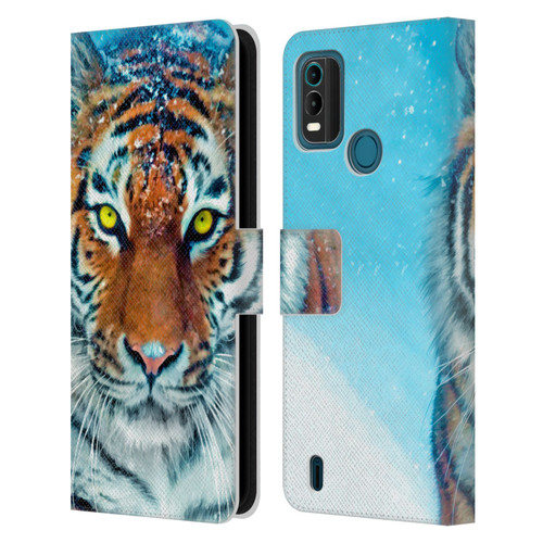 Aimee Stewart Animals Yellow Tiger Leather Book Wallet Case Cover For Nokia G11 Plus