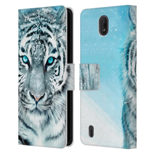 Aimee Stewart Animals White Tiger Leather Book Wallet Case Cover For Nokia C01 Plus/C1 2nd Edition