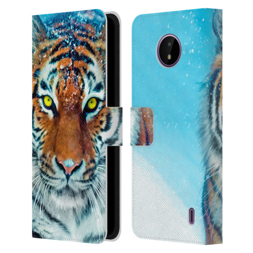 Aimee Stewart Animals Yellow Tiger Leather Book Wallet Case Cover For Nokia C10 / C20