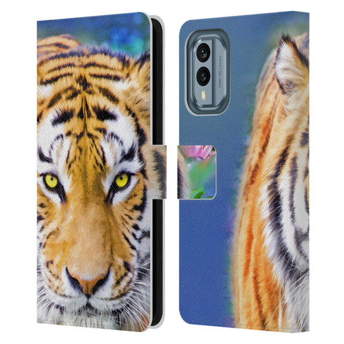 Aimee Stewart Animals Tiger Lily Leather Book Wallet Case Cover For Nokia X30