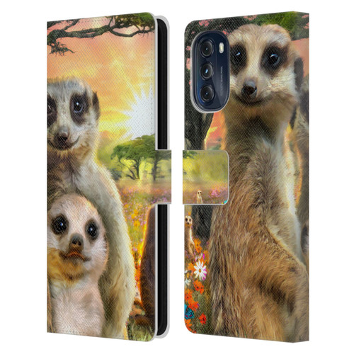 Aimee Stewart Animals Meerkats Leather Book Wallet Case Cover For Motorola Moto G (2022)